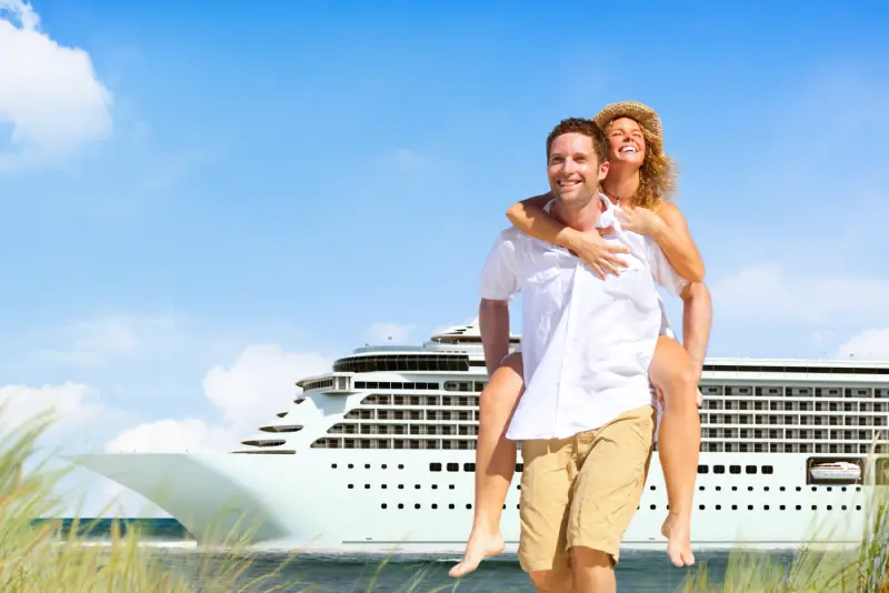 Happy cruise passengers